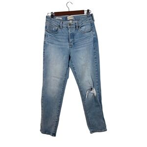 Universal Thread Womens 10R Mid Rise 80s Slim Distressed Light‎ Wash Jeans
